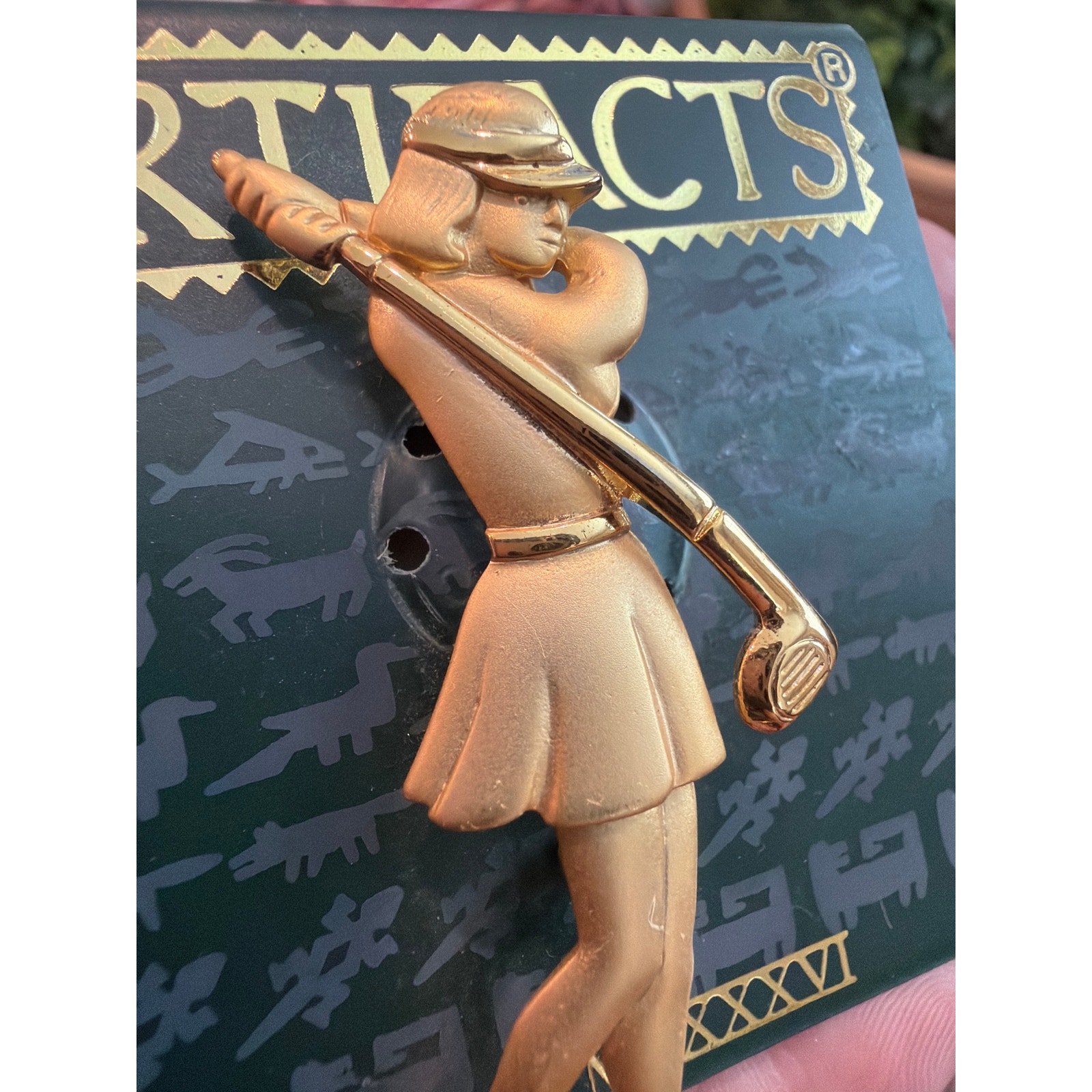New Jj Jewelry Golfer Brooch Gold Tone — image 2 of 3